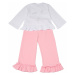 Trendyol Pink Printed Ruffle Detailed Girl Knitted Pajamas Set