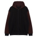 Trendyol Black Oversize/Wide Cut Hooded Color Block Fleece Inside/Warm Zippered Cardigan/Sweatsh