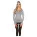 Sexy KouCla jumper with Sexy V-Cut TAUPE Einheitsgroesse