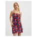 Tommy Hilfiger Jeans Šaty - TJW PRINTED TIE BACK MINI DRESS červené