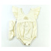 (oblečenie s MALOU VADOU)Dievčenské letné body pre bábätká s čelenkou- Bella, smotanové
