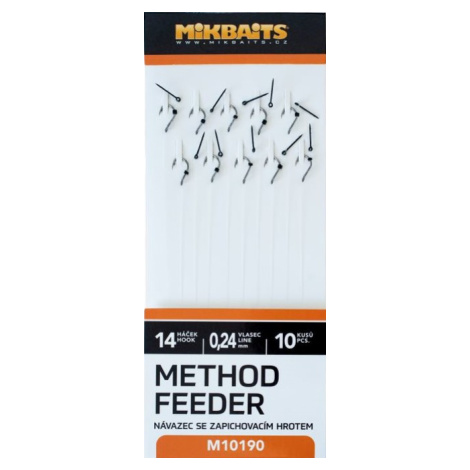 Mikbaits method feeder nadväzce so zapichovacím hrotom 10ks - veľkosť 14