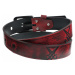 opasok s kovom Leather & Steel Fashion red