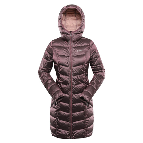 Long women's ultralight coat ALPINE PRO OREFA pink cosmos