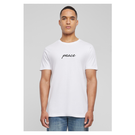 Men's T-shirt Peace Wording EMB white mister tee