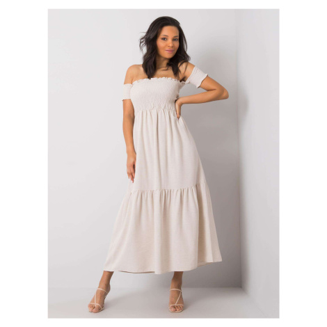 BÉŽOVÉ DÁMSKE MAXI ŠATY 346-SK-009.51-BEIGE Rue Paris