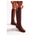 Shoeberry Women's Mori Brown Suede Riding Boots Brown Suede