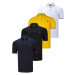 QUADRUPLE SET T8586 DEWBERRY MEN'S T-SHIRT-BLACK-WHITE-NAVY-YELLOW