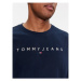 Tommy Jeans Tričko Linear Logo DM0DM17993 Tmavomodrá Regular Fit