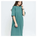 Šaty Urban Classics Ladies Organic Oversized Slit Tee Dress Green