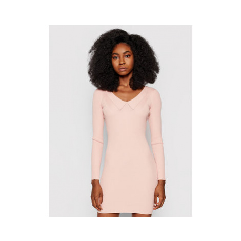 Guess Úpletové šaty Cecile W1YK1H Z2V60 Ružová Slim Fit