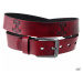 opasok s kovom Leather & Steel Fashion Red