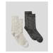 Ponožky Karl Lagerfeld K/Aop Monogram Lurex Socks 2 P Black/White