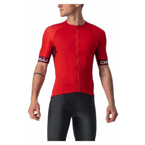 CASTELLI Cyklistický dres s krátkym rukávom - ENTRATA VI - červená/bordová