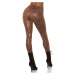 Sexy Highwaist faux leather Leggings with Snake print CAPPUCCINO