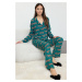 Trendyol Emerald Green Tiger Patterned Viscose Woven Pajama Set