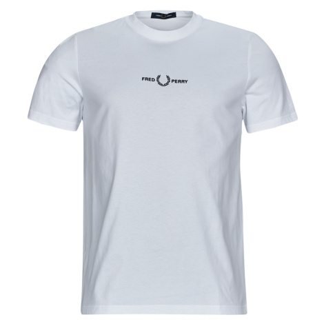 Fred Perry  EMBROIDERED T-SHIRT  Tričká s krátkym rukávom Biela