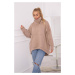 Oversize insulated sweatshirt dark beige