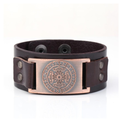 Vintage široký hladký náramok Keltský uzol Medený