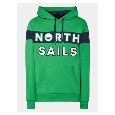 North Sails Mikina 691250 Zelená Regular Fit