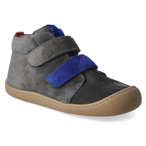 Barefoot členková obuv KOEL4kids - Plus velour carbon/royal