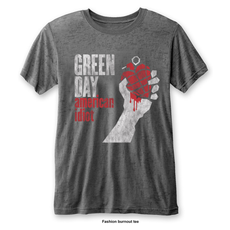 Green Day tričko American Idiot Vintage šedá Šedá