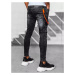 Čierne pánske dierované džínsové nohavice UX3935