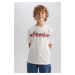 DEFACTO Boy's Crew Neck Printed Short Sleeve T-Shirt