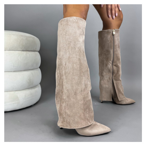 Svetlohnedé vysoké čižmy iMóda