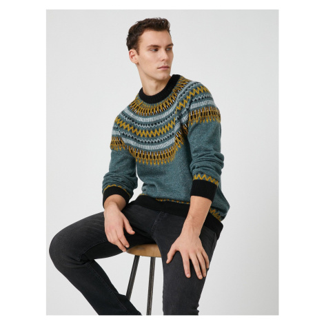 Koton Crew Neck Sweater with Ethnic Detail