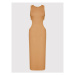Simple Letné šaty SUD015 Hnedá Slim Fit
