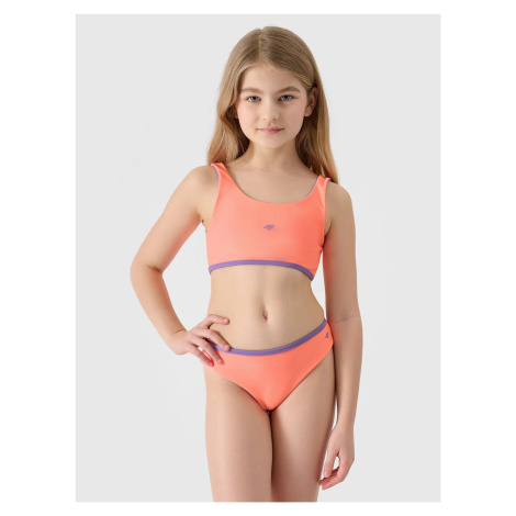 4F Girls' Two-Piece Swimsuit - Coral/Purple