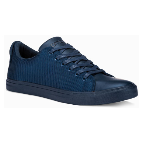 Ombre BASIC men's shoes sneakers in combined materials - navy blue