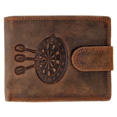 Wild Luxusná pánska peňaženka s prackou - Šípky a terč - hnedá