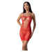 Passion BS096 red - Bodystocking Farba: Červená