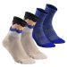 Ponožky hike 100 vysoké súprava 2 párov sivo-modré