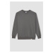 DEFACTO Oversize Wide Pattern Crew Neck Thick Fabric Basic Plain Sweatshirt