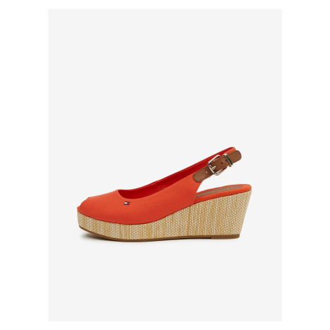 Oranžové dámske sandále na kline Tommy Hilfiger Iconic Elba