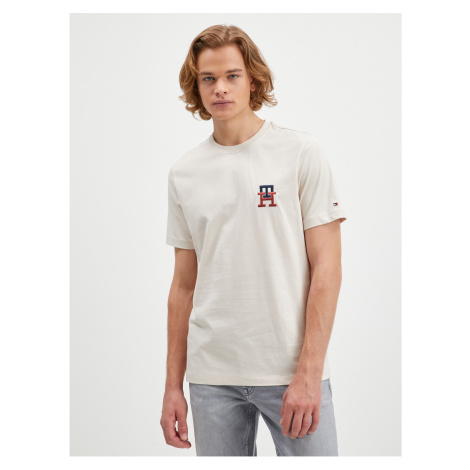 Béžové pánske tričko Tommy Hilfiger - MUŽI