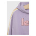 Detská mikina Levi's fialová farba, s kapucňou, s nášivkou