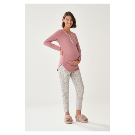 Dagi Maternity Two-Piece Set - Pink - Relaxed