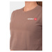 NEBBIA - Športový crop top Minimalist Logo 600 (brown) - NEBBIA