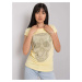 Light yellow T-shirt with Skull patch