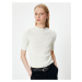 Koton Ribbed Round Neck Knitwear Sweater Short Sleeve