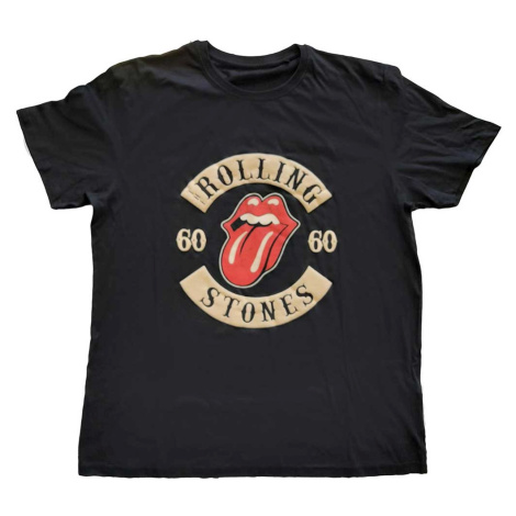 The Rolling Stones tričko Sixty Biker Tongue Čierna