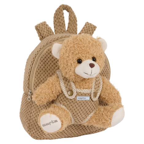 Safta Teddy Bear detský batôžtek s plyšovým medvedíkom - 4,65 L - hnedý