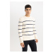 DEFACTO Standard Fit Regular Cut Striped Crew Neck Knitwear Sweater