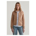 MIKINA GANT REG TONAL SHIELD ZIP HOODIE CARAMEL BEIGE