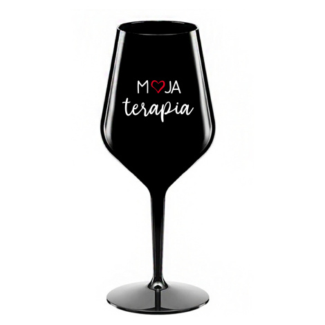 MOJA TERAPIA - čierny nerozbitný pohár na víno