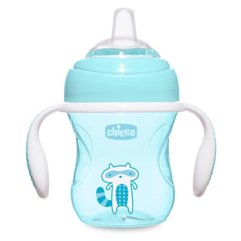 Chicco Hrnček Chicco Učíme sa s držadlami 200 ml, modrý, 4m+